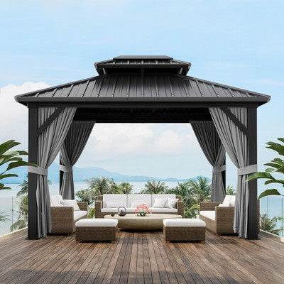 3m x 3.7m All-Weather Hardtop Garden Gazeb