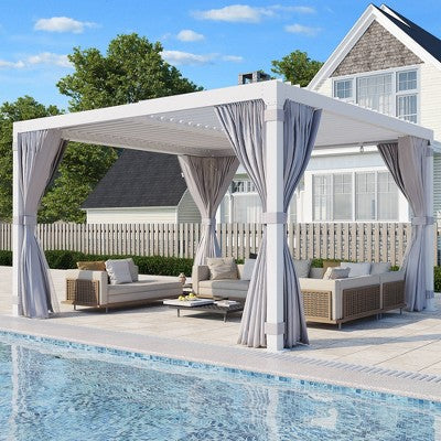 3m x 3m Louvered Pergola with Adjustable Roof