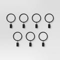 7-Pack Matte Black Curtain Clip Rings Set