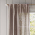 Textured Sheer Curtain Panel in Warm Brown