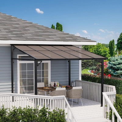 3m x 3m Wall-Mounted Polycarbonate Roof Gazebo