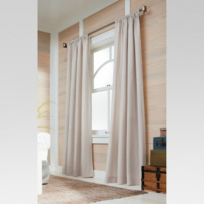 Single White Light-Filtering Curtain Panel for Windows