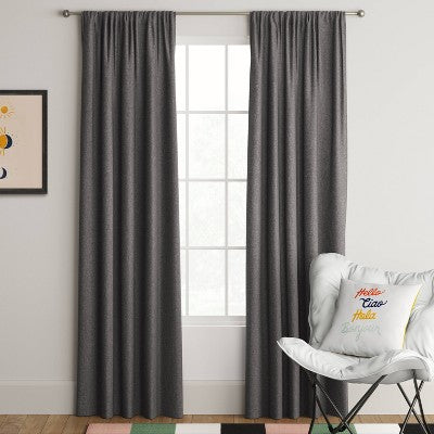 Single Room-Darkening Heathered Curtain Panel for Bedroom