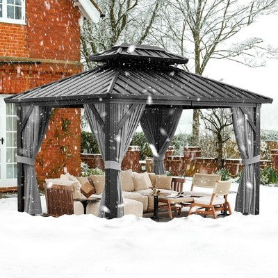 3m x 3.7m All-Weather Hardtop Garden Gazeb