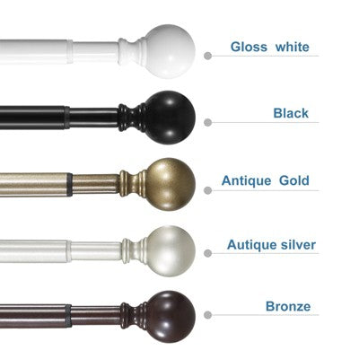 Adjustable Double Curtain Pole Brackets 13-20 cm Set