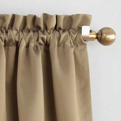 Room-Darkening Rod Pocket Curtain Panel for Windows