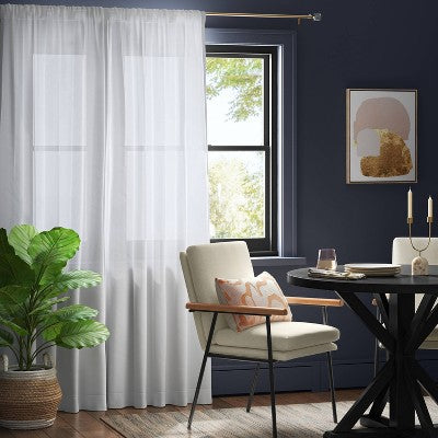 2-Pack White Light-Filtering Curtain Panels Set