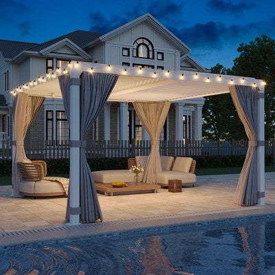 3m x 3m Louvered Pergola with Adjustable Roof
