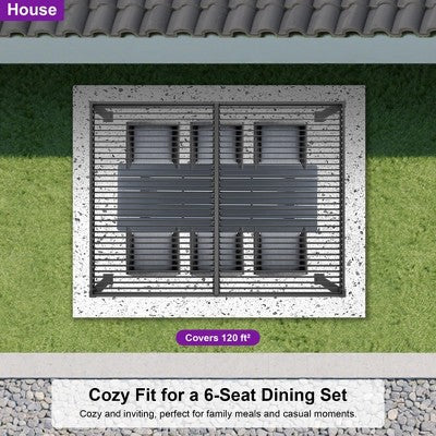 Grey Louvered Roof Pergola for Patio Shelter