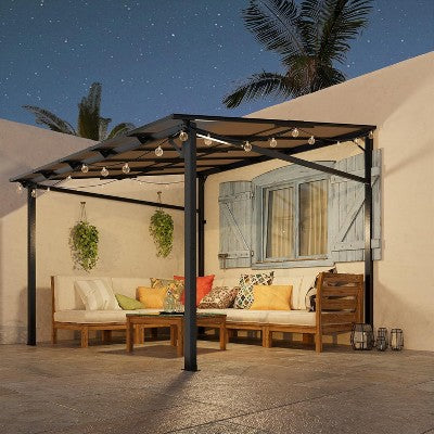 3m x 3m Wall-Mounted Polycarbonate Roof Gazebo