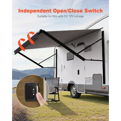 6.1m Motorised Caravan Awning Kit in Black