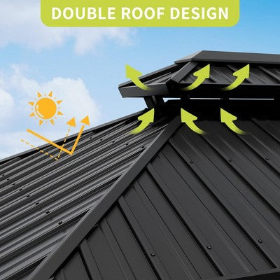 3m x 3.7m All-Weather Hardtop Garden Gazeb