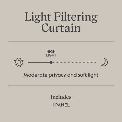 Single White Light-Filtering Curtain Panel for Windows